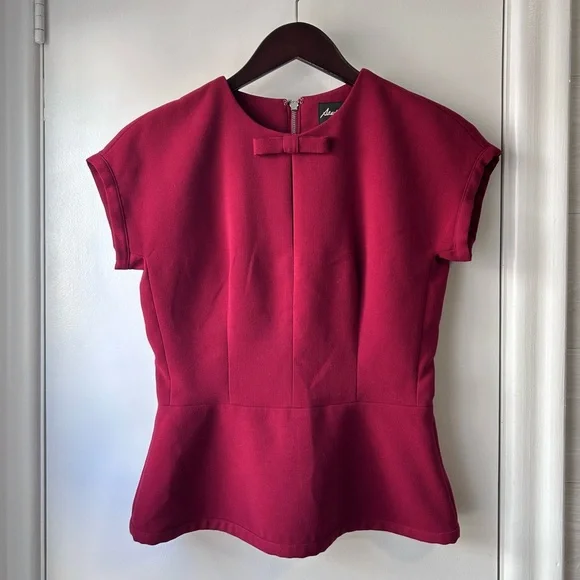 Sandra Angelozzi Thick Peplum Top Raspberry - Picture 2 of 11